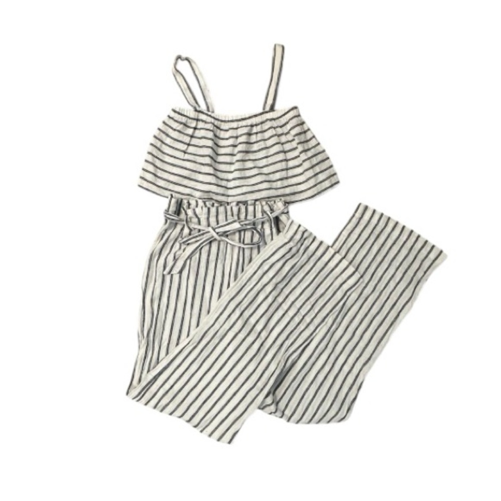 Striped Navy and White‎ Two-Piece Set